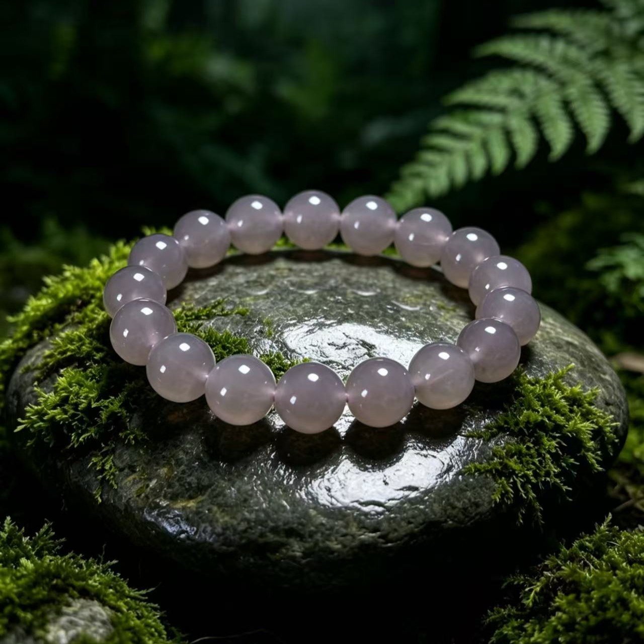 Hetian jade smoke purple bracelet, auspicious purple mist from the east.