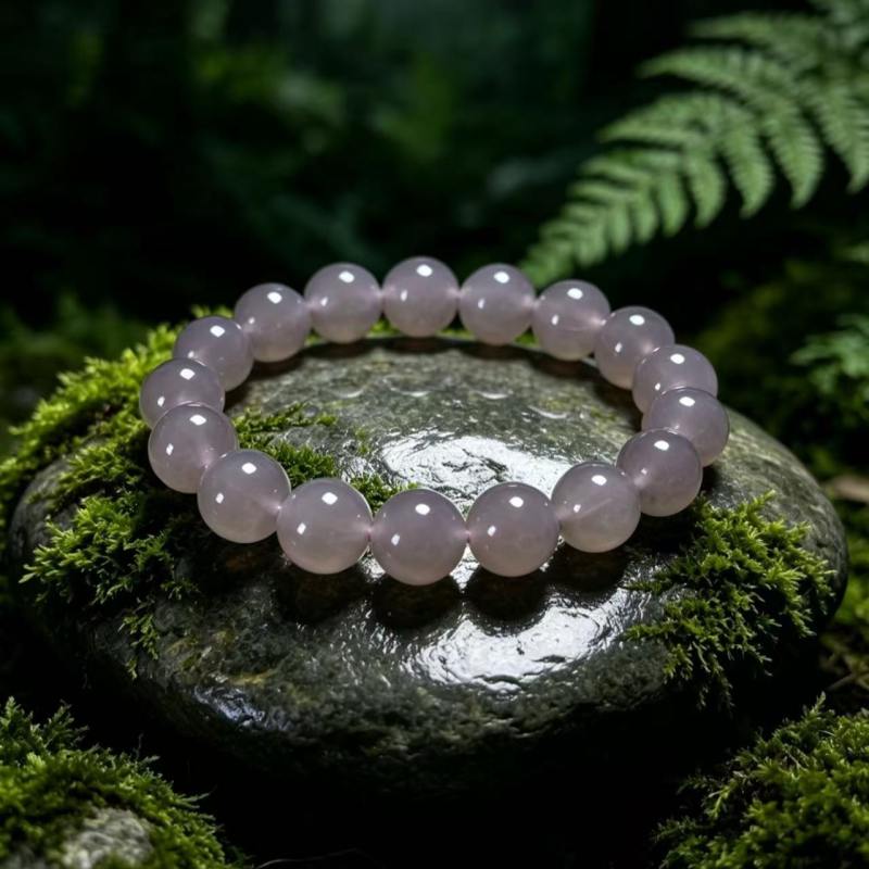 Hetian jade smoke purple bracelet, auspicious purple mist from the east.