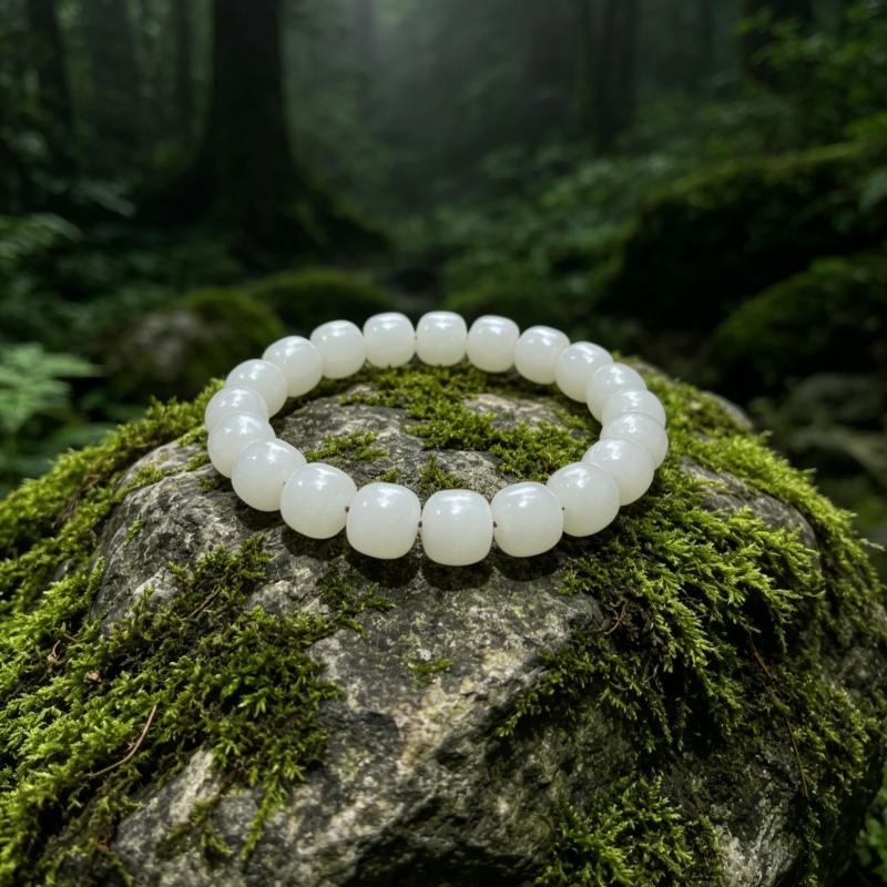 Hetian white jade bracelet soothes emotions and enhances your aura.