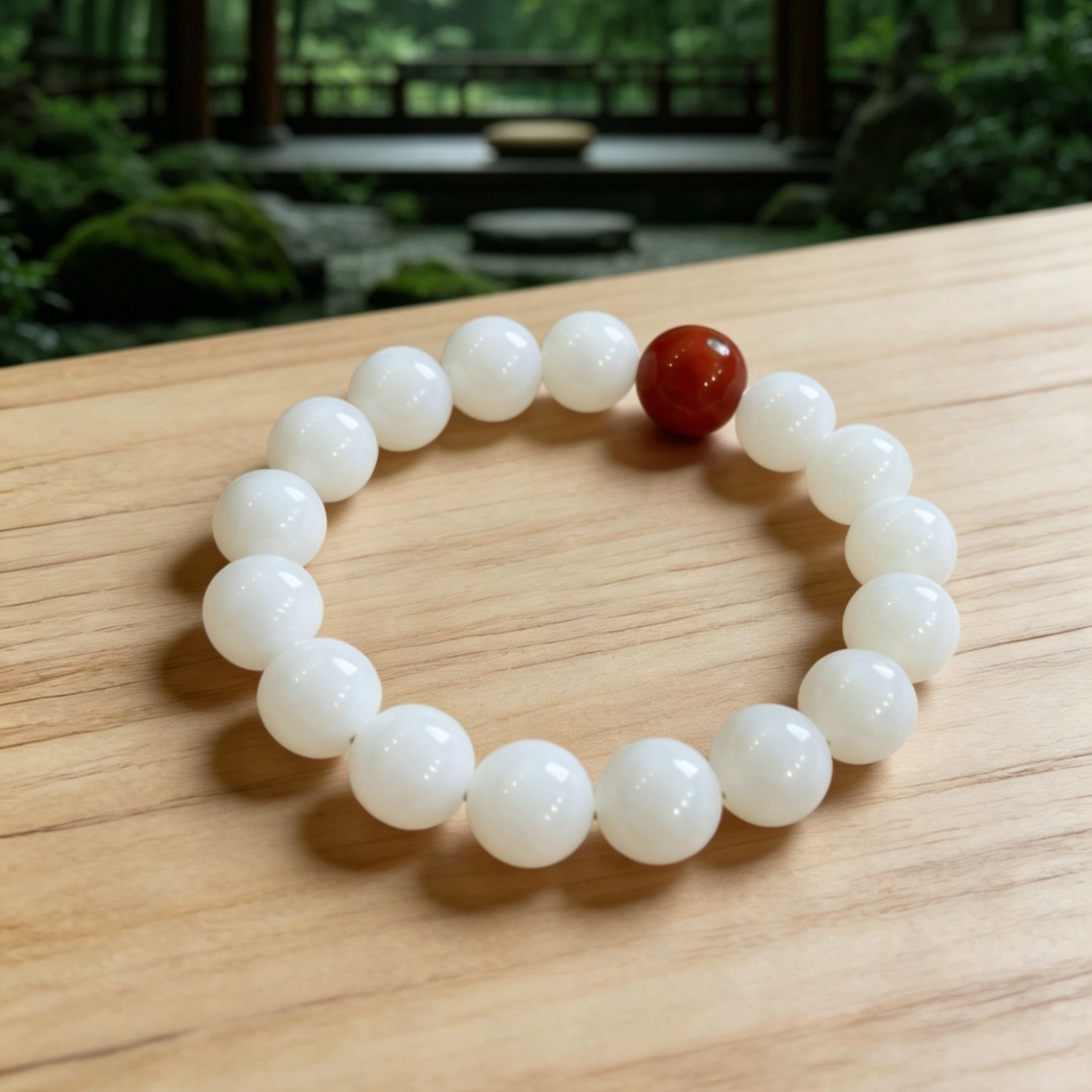 Hetian white jade bracelet, first-grade white