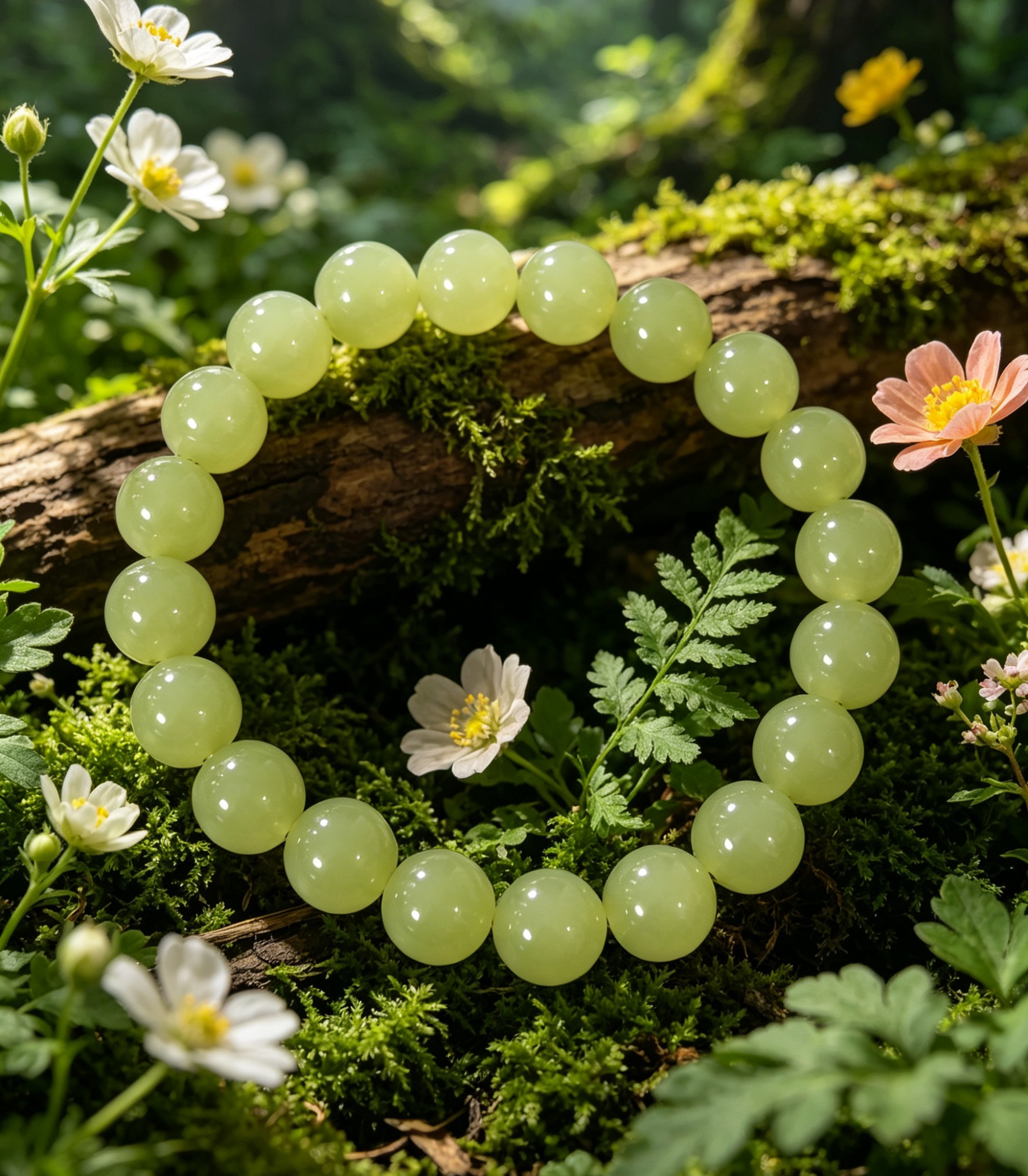 Rich yellow Hetian jade Huangkou beaded bracelet