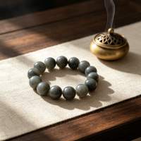Hetian jade smoky purple bracelet with large beads