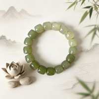Natural Hetian Jade Barrel Bead Bracelet
