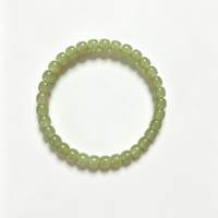 Natural Green Jadeite Bead Bracelet