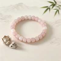 Pink Hetian jade bracelet, fresh and cute.